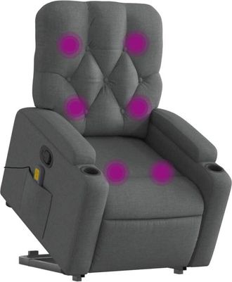 vidaXL Vidaxl - Silla De Masaje Reclinable De Pie De Tela Gris Oscuro