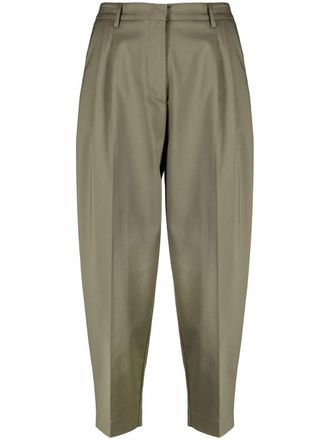 Blanca Vita pressed-crease cropped trousers - women - Spandex/Elastane/Polyester/Cotton - 46 - Black