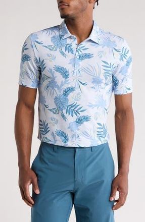 Travis Mathew Featherweight Island Print Golf Polo in Heather Light Grey at Nordstrom Rack, Size Small