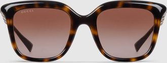 Gucci Square Frame Sunglasses, Brown