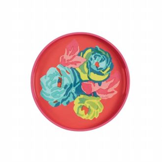 Lisa Corti Nizam Geranium Round Tray In Pink