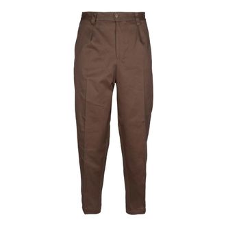 BRIGLIA 1949 Suit Trousers, male, Brown, XL, Pleated Trousers