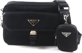 Prada Black Nylon Saffiano Shoulder Bag (Pre-Owned)