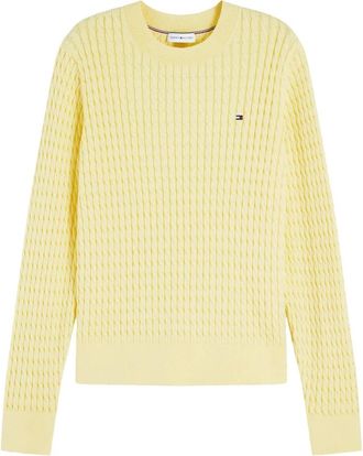 Tommy Hilfiger Truien & Vesten, Dames, Geel, M, Round-neck Truien