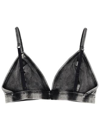 Diesel Denim Cotton Triangle Bikini Top - Gray