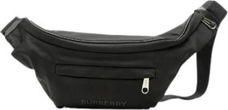 Burberry Vintage, unisex, Zwart, ONE Size, Nylon, Pre-owned Nylon Leather Waist Bag