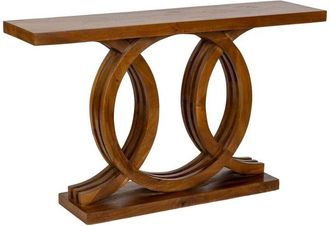 Wanderlust Deco Recibidor De Madera Artesanal Marr&oacute;n 140x35x81h Cm