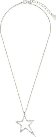Sterling Forever Cz Statement Star Outline Necklace