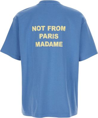 Dr&ocirc;le de Monsieur Mens T-Shirt The Slogan Blue Cotton T-Shirts And Polos