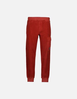 C.P. Company Mens Brushed Fleece Lens Sweatpants - Red - Size: 33/32/32