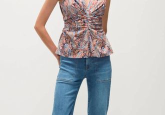 Veronica Beard Aiden Top In Navy Multi