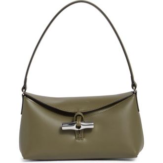 Longchamp Le Roseau Leather Shoulder Bag in Khaki at Nordstrom Rack
