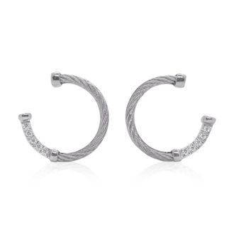 Al&oacute;r Womens Open Circle Earrings In Grey