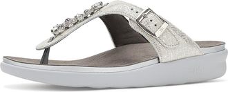 SAS Dazzle Comfort Thong Sandals Womens Sandals Shiny Silver : 7.5 M - Medium (B), Leather/Synthetic