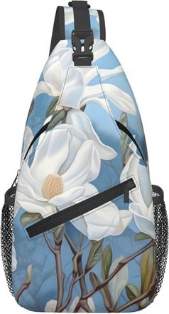 Generic White Magnolia Cross Body Bag Trendy Crossbody Bag Anti Theft Backpack For Casual Women Workout