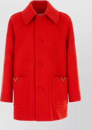 Valentino Garavani wool coat with ribbed collar and pockets