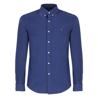 Ralph Lauren Overhemden, Heren, Blauw, S, Katoen, Ralph Lauren Shirts Blauw