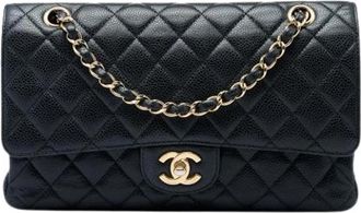 Chanel Pre-owned Classic Flap Bag - Dames - Vintage Schoudertas - Zwart - ONE Size - Leer - Vintage