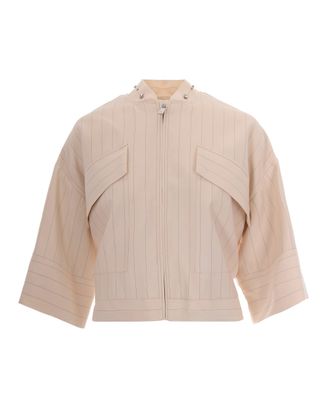 Liu Jo Cream Pinstripe Jacket