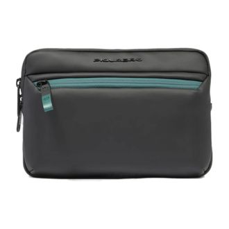 Piquadro Tassen, Heren, Zwart, ONE Size, Polyester, Waterdichte i Pad Mini Clutch met Trolleyband