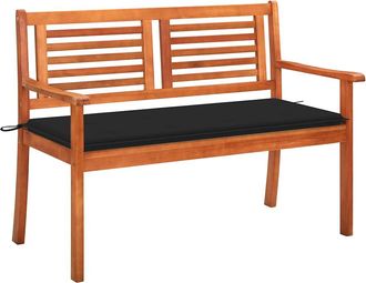 vidaXL Vidaxl - Banco De Jard&iacute;n 2 Plazas Madera Maciza Eucalipto Y Coj&iacute;n 120 Cm