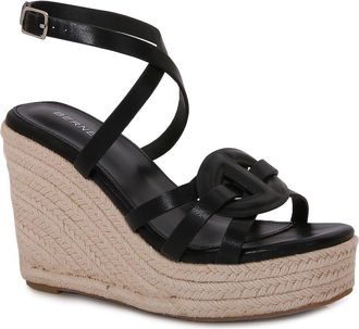 Berness Rhiannon Platform Espadrille Wedge Sandal in Black at Nordstrom Rack, Size 10