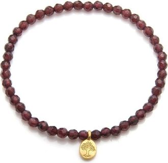 Satya Jewelry Tree of Life Garnet Gemstone Bracelet in Red at Nordstrom