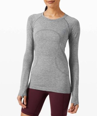 lululemon Swiftly Tech Long Sleeve Top In Slate/white