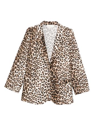 LA PRESTIC OUISTON Blazer monopetto leopardato - Marrone