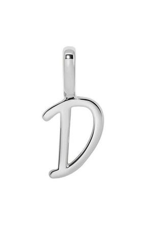 Made by Mary Script Initial Charm Silver in Silver Initial D at Nordstrom