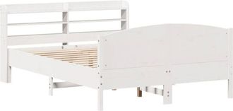 vidaXL Bed Frame without Mattress White 135x190 cm Double Solid Wood Pine Vidaxl