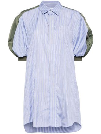 sacai Gestreepte jurk met vlakken - Blauw