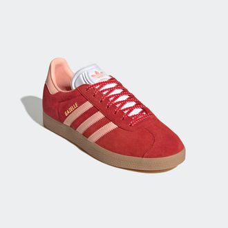 adidas Sneaker ADIDAS ORIGINALS GAZELLE, Damen, Gr. 38,5, rot (better scarlet, glow pink, gold metallic), Leder, Synthetik, Schuhe Sneaker