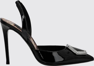 Philipp Plein Slingback in pelle verniciata con tacco alto e fibbia gioiello