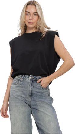Gestuz Tops, Dames, Zwart, L, Katoen, GZkathrin Muscle Tee