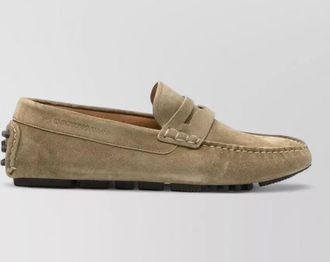 Emporio Armani suede loafers rubber sole round toe