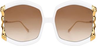 Anna-Karin Karlsson La Vie En Rose Zonnebril - Dames - Zonnebrillen - Wit - 59 MM - Accessoires