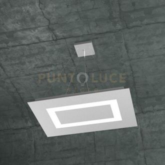 Top-Light Carpet Sospensione Rettangolare Piccola 4+1 Luci Biemissione Grigio 1137-Srp+1-Gr