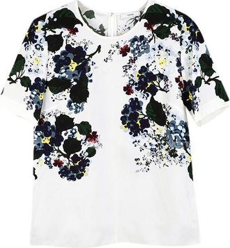 Erdem Ivory floral silk top Size XXS