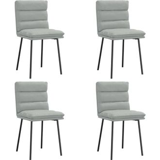 vidaXL Vidaxl - Sillas De Comedor 4 Unidades Terciopelo Gris Claro