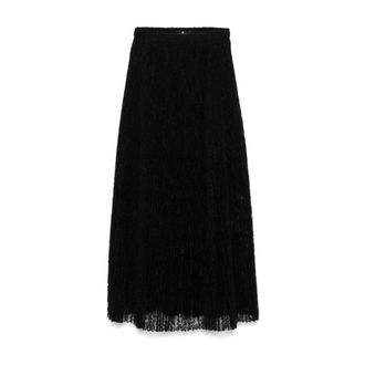 Ermanno Scervino Rokken, Dames, Zwart, XS, Zwarte Pliss&eacute; Rok Semi-Transparant