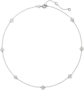 Tory Burch Delicate Icon Necklace in Tory Silver at Nordstrom