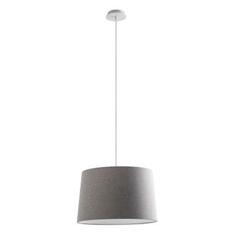 Rossini Illuminazione Vivien Sospensione Bianca, Paralume Conico Grigio, Attacco E27, Potenza 75w, Ip20, Diametro 48cm - Rossini Illuminazione