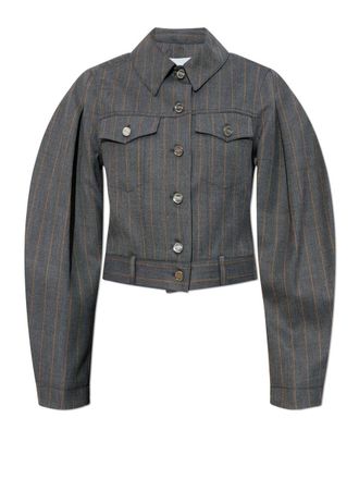 Ganni Brushed Wool Stripe Jacket