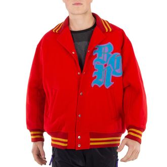 Kolor Beacon Mens Red Stadium Varsity Blouson Jacket, Brand Size 1 (Small)