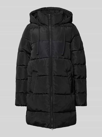 Tom Tailor Comfort Fit Steppmantel mit Kapuze und Stehkragen in Black, Größe XL