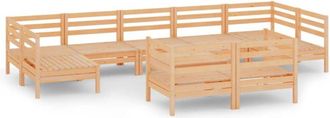vidaXL Juego Muebles De Jard&iacute;n 10 Piezas Madera Maciza Pino Vidaxl