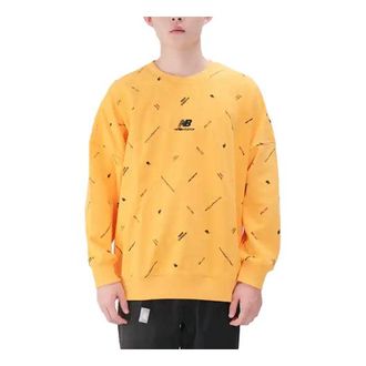 New Balance Mens New Balance Alphabet Full Print Pullover Round Neck Yellow AMT13387-HAB