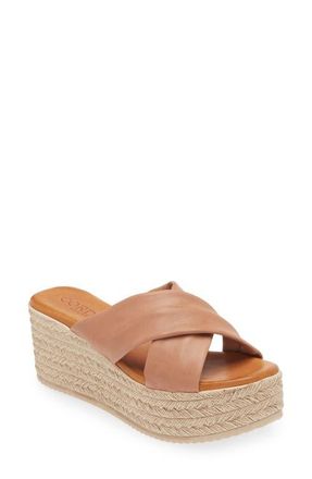 Cordani Bella Espadrille Wedge Sandal in Camel Leather at Nordstrom, Size 37