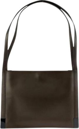Gucci Pre-owned Metallic Brown Leather Shoulder Tote Bag - Dames - Vintage Schoudertas - Bruin - ONE Size - Leer - Vintage